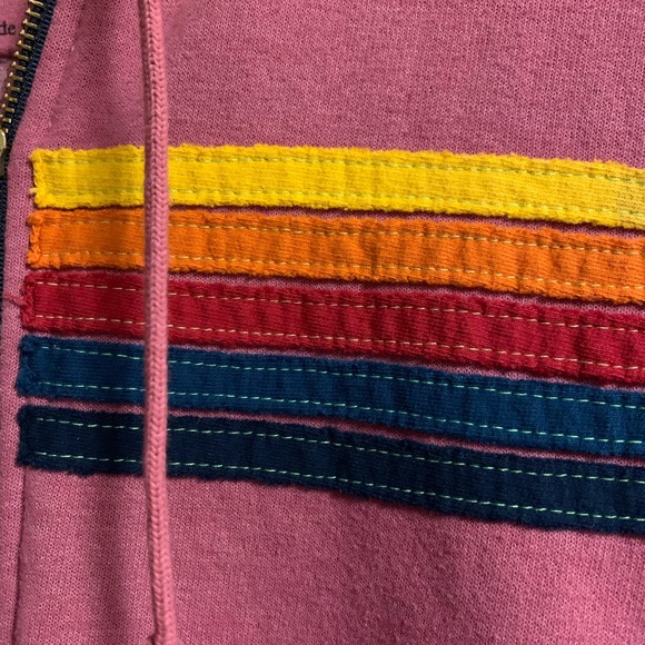 *SOLD* Aviator Nation 5 Stripe Hoodie Flamingo Pink Large - Picture 11 of 11